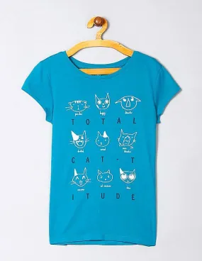 GAP Girls Green Short Sleeve Graphic Tee