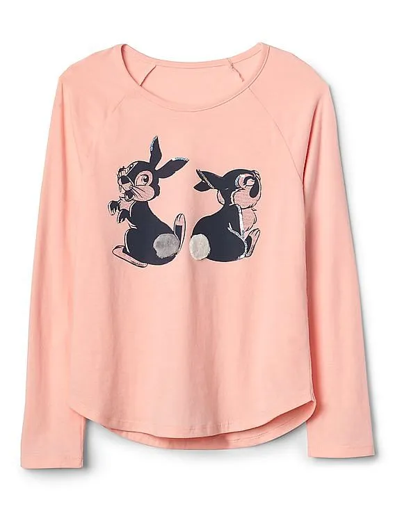 GAP Girls Pink Gapkids & Disney Embellished Graphic Tee