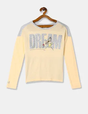 GAP Girls Yellow GapKids Disney Sequin Graphic Tee