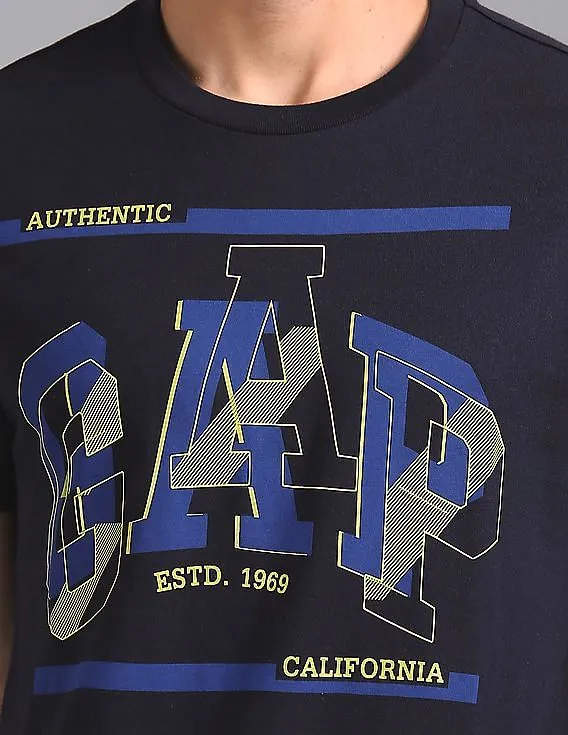 GAP Men Blue Short Sleeve Graphic Tee