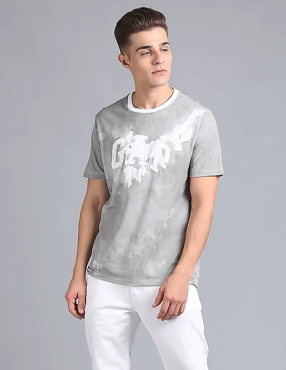 GAP Men Grey Printed Graphic Tee