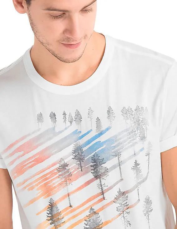 GAP Men White Forest Graphic Tee