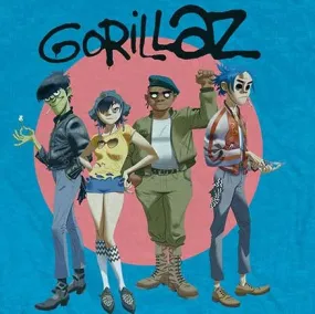 Gorillaz Group Circle Blue T-Shirt