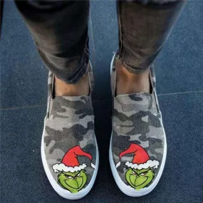 Grinch Camo Slip On Shoes Sneaker