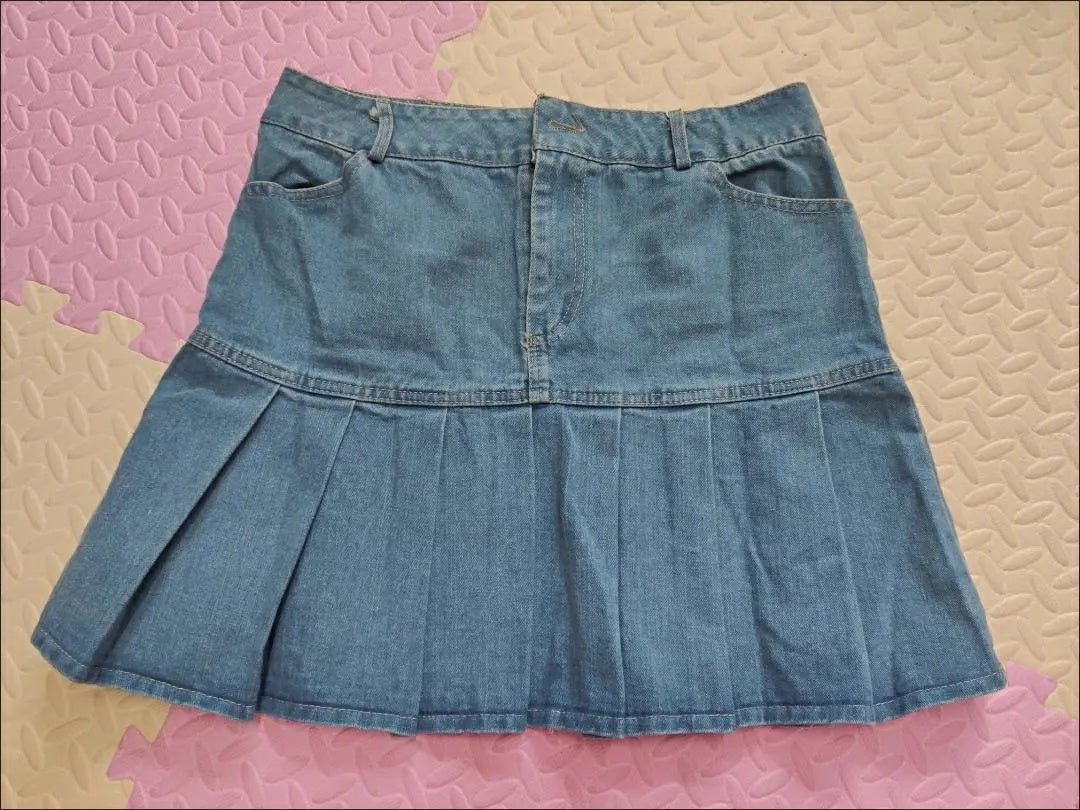 Harajuku Pleated Jean Skirt