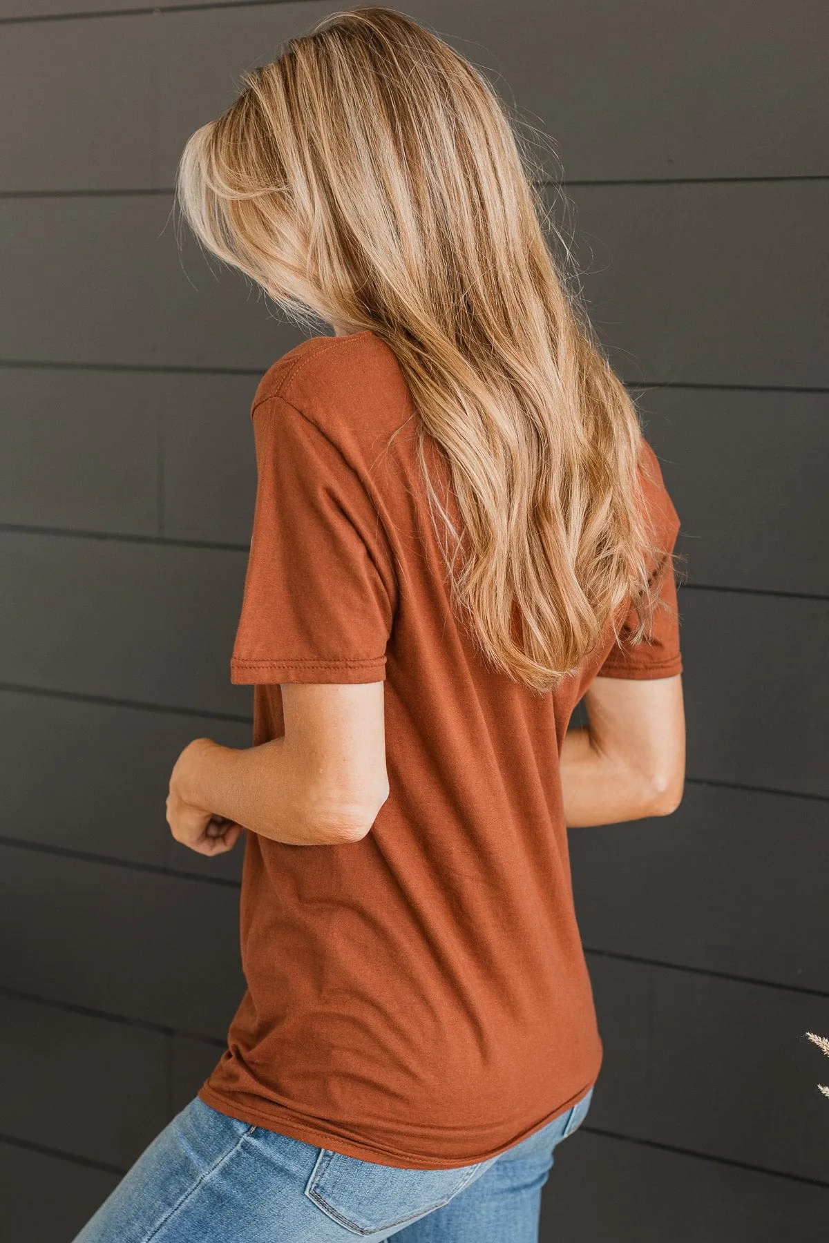 Hello Fall Graphic Tee- Copper