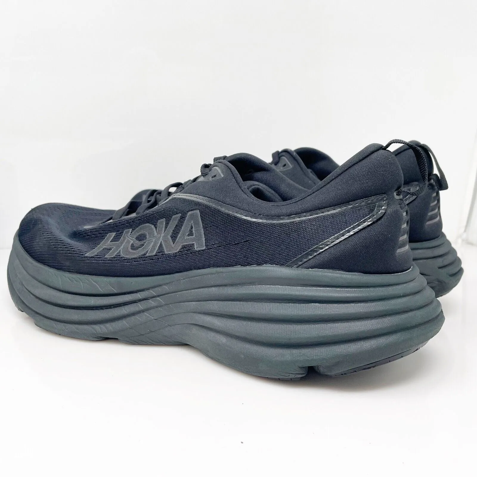 Hoka One One Mens Bondi 8 1123202 BBLC Black Running Shoes Sneakers Size 12.5 D