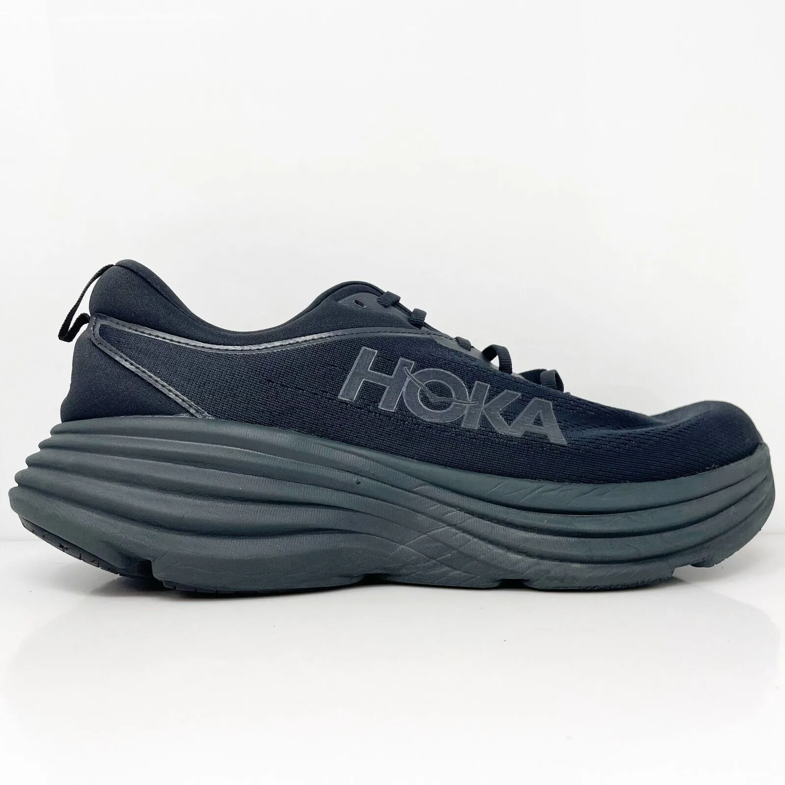 Hoka One One Mens Bondi 8 1123202 BBLC Black Running Shoes Sneakers Size 12.5 D