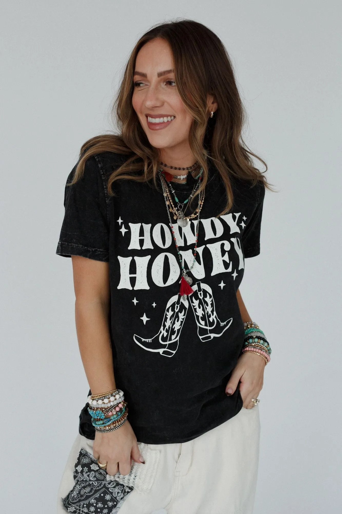 Howdy Honey Graphic Tee - Black