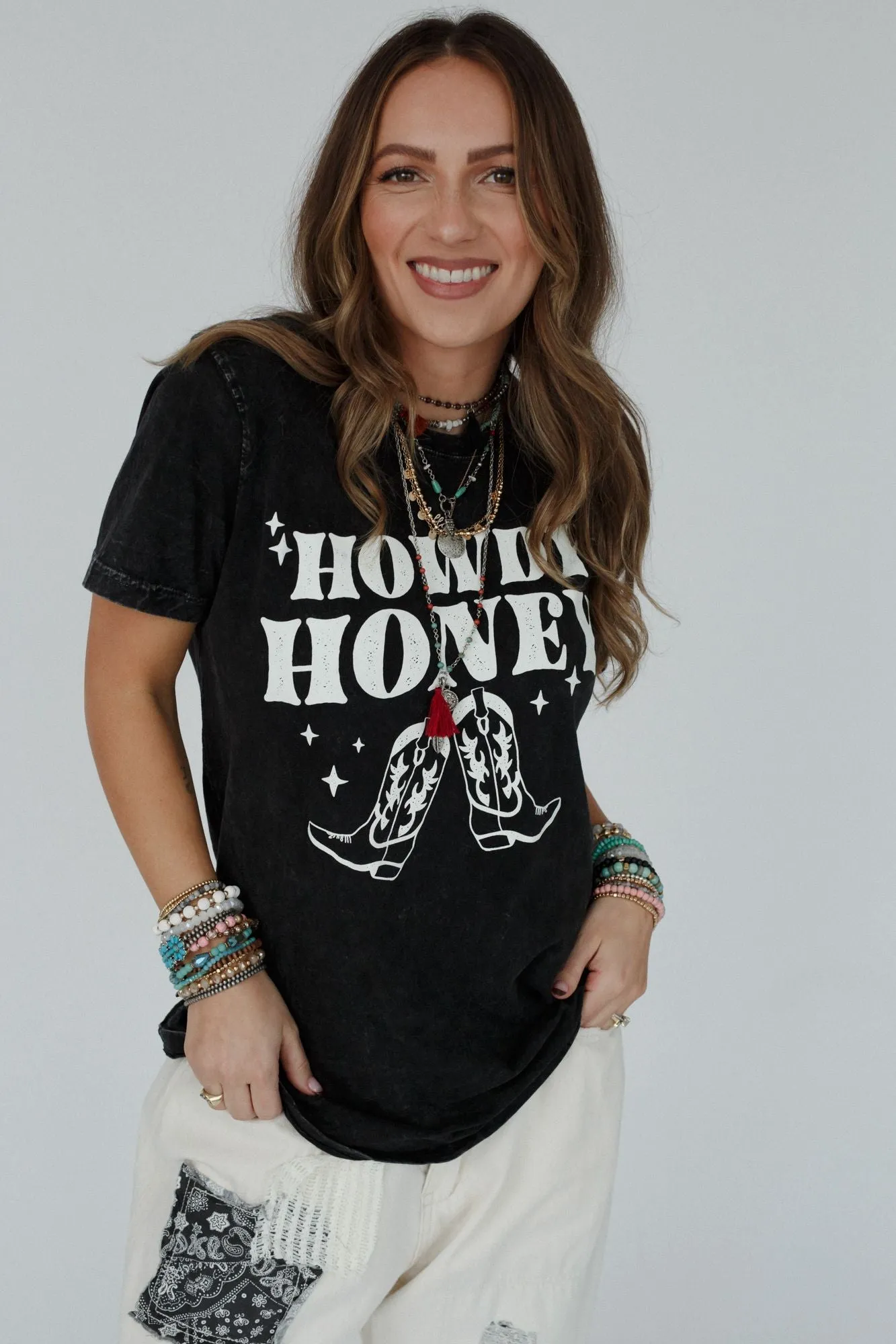 Howdy Honey Graphic Tee - Black