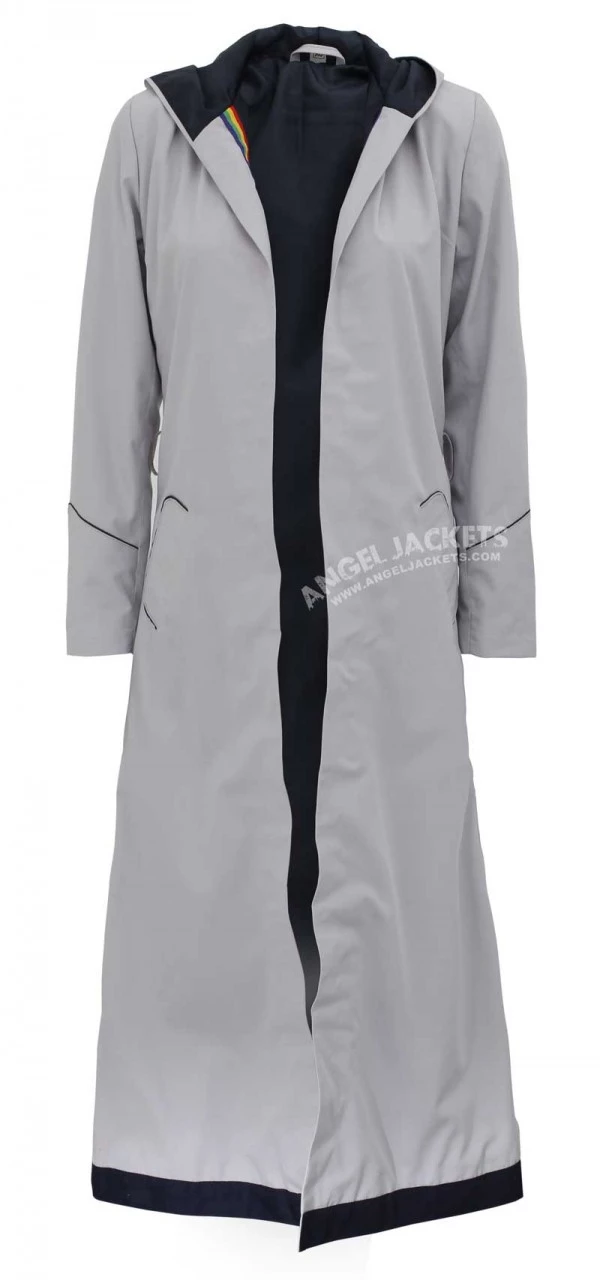 Jane Women's Cotton Grey Hooded Trench Coat