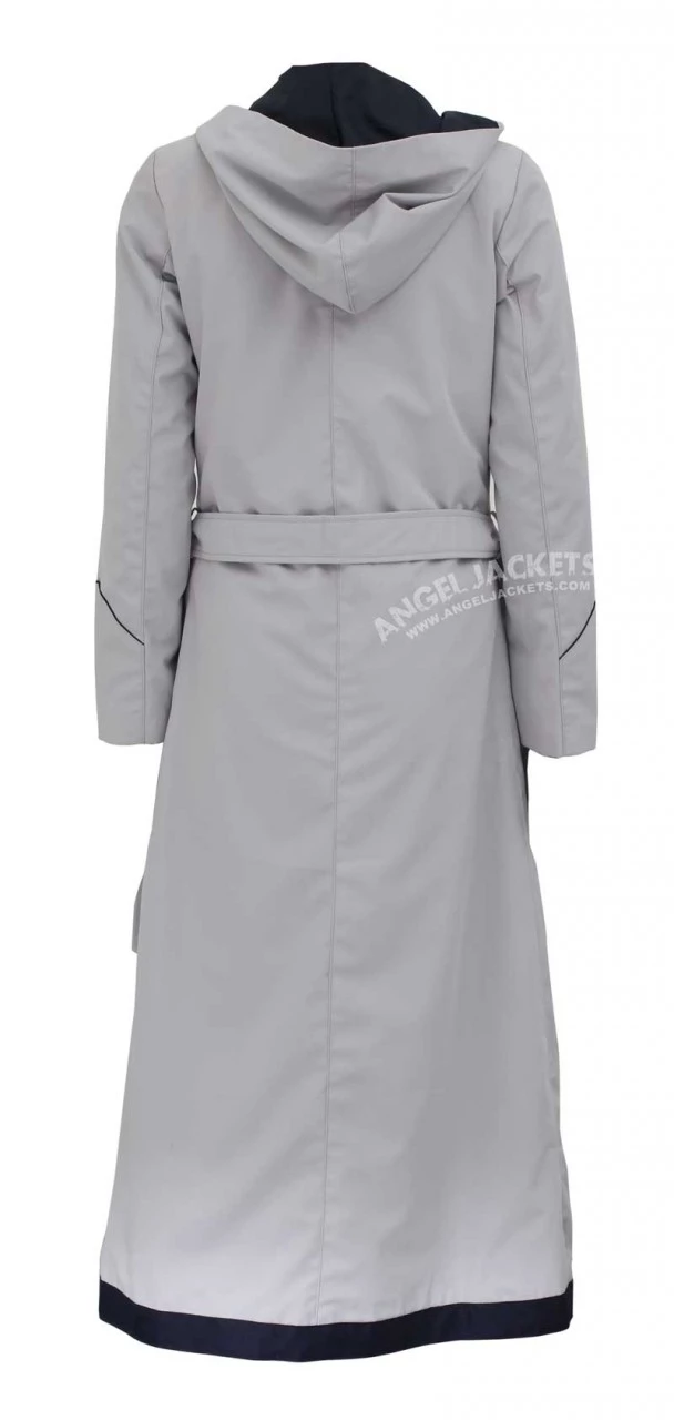 Jane Women's Cotton Grey Hooded Trench Coat