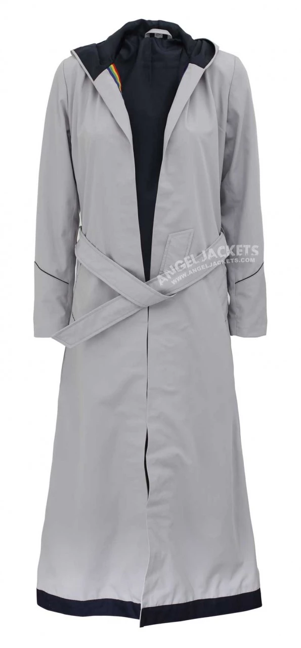 Jane Women's Cotton Grey Hooded Trench Coat