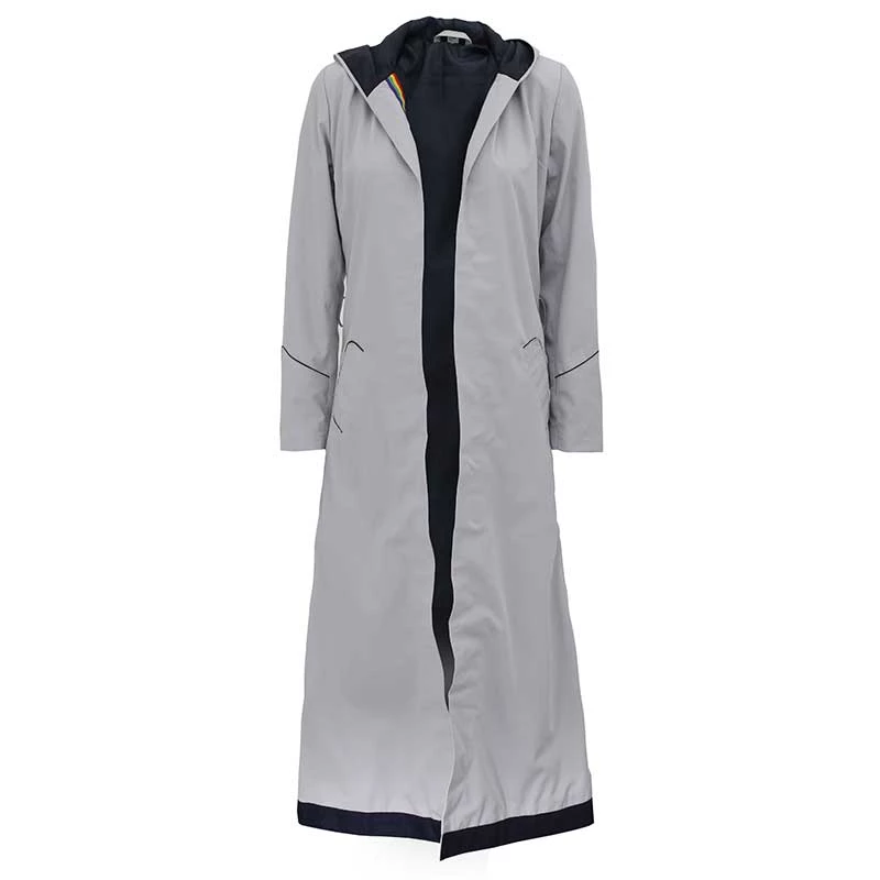 Jane Women's Cotton Grey Hooded Trench Coat