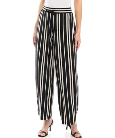 Joan Vass Women's Wide Leg Pull On Pants with Shirring