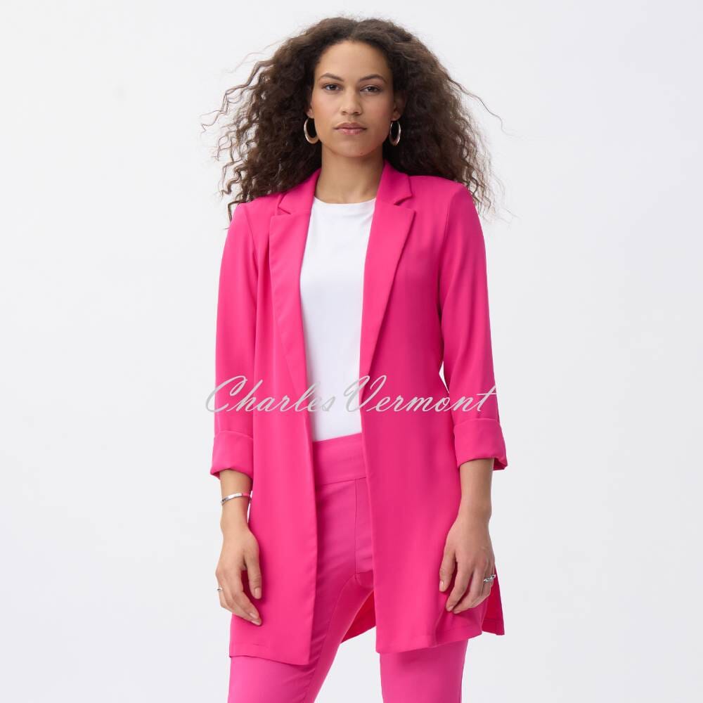 Joseph Ribkoff Lightweight Longline Blazer Jacket - Style 211361 (Dazzle Pink)