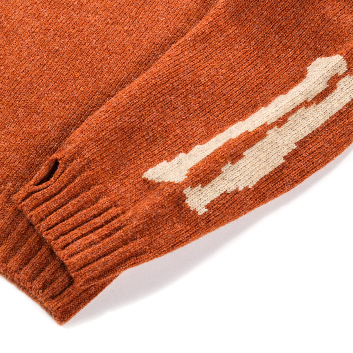 KAPITAL 5G WOOL BONE CREW SWEATER ORANGE