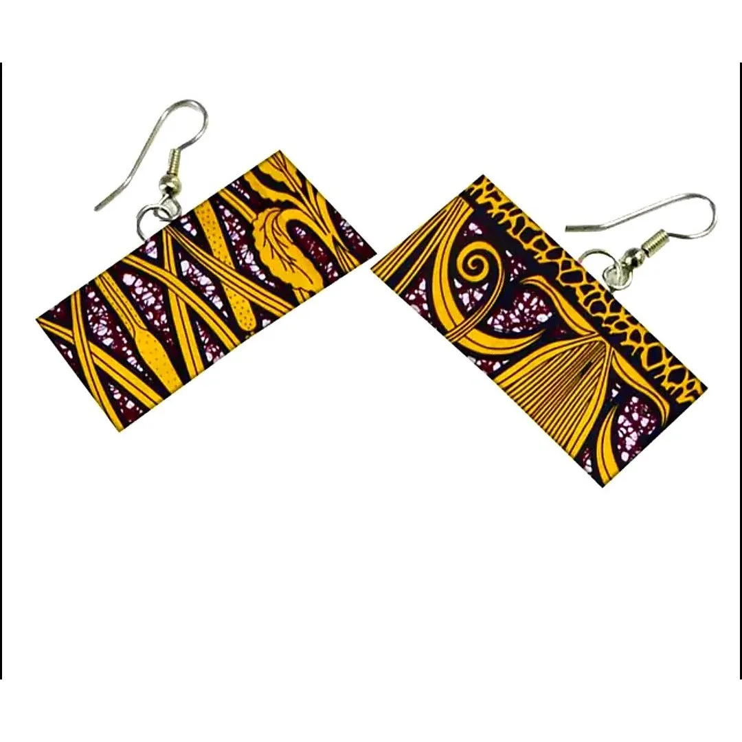 Kumusha Rectangle Ankara Earrings