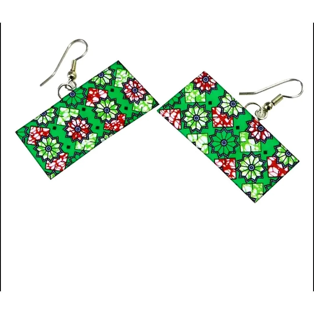 Kumusha Rectangle Ankara Earrings