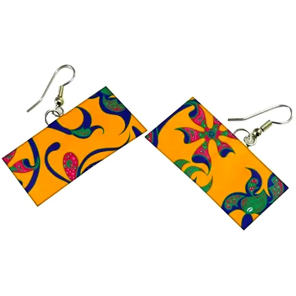 Kumusha Rectangle Ankara Earrings