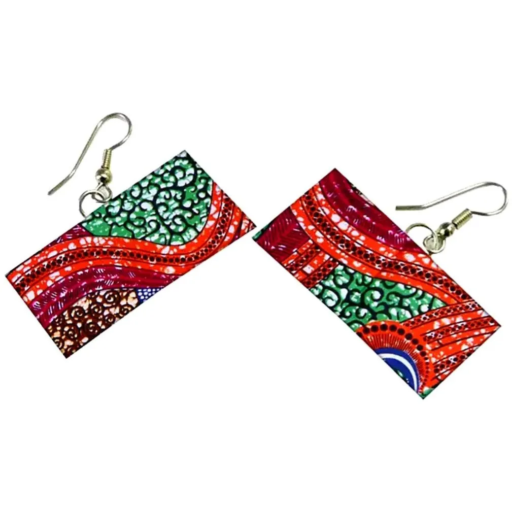 Kumusha Rectangle Ankara Earrings