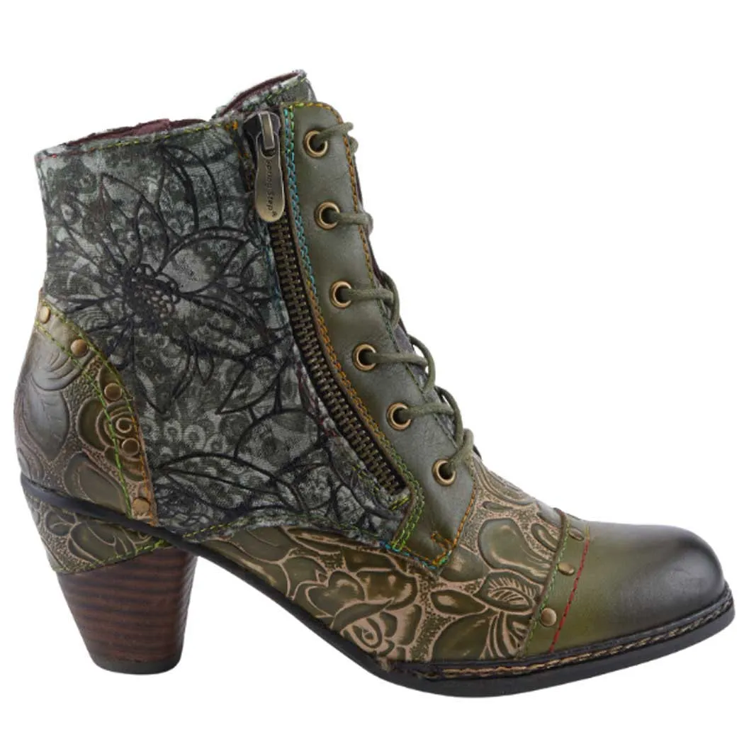 L'Artiste by Spring Step Avyanna Heeled Boot Olive Multi (Women's)