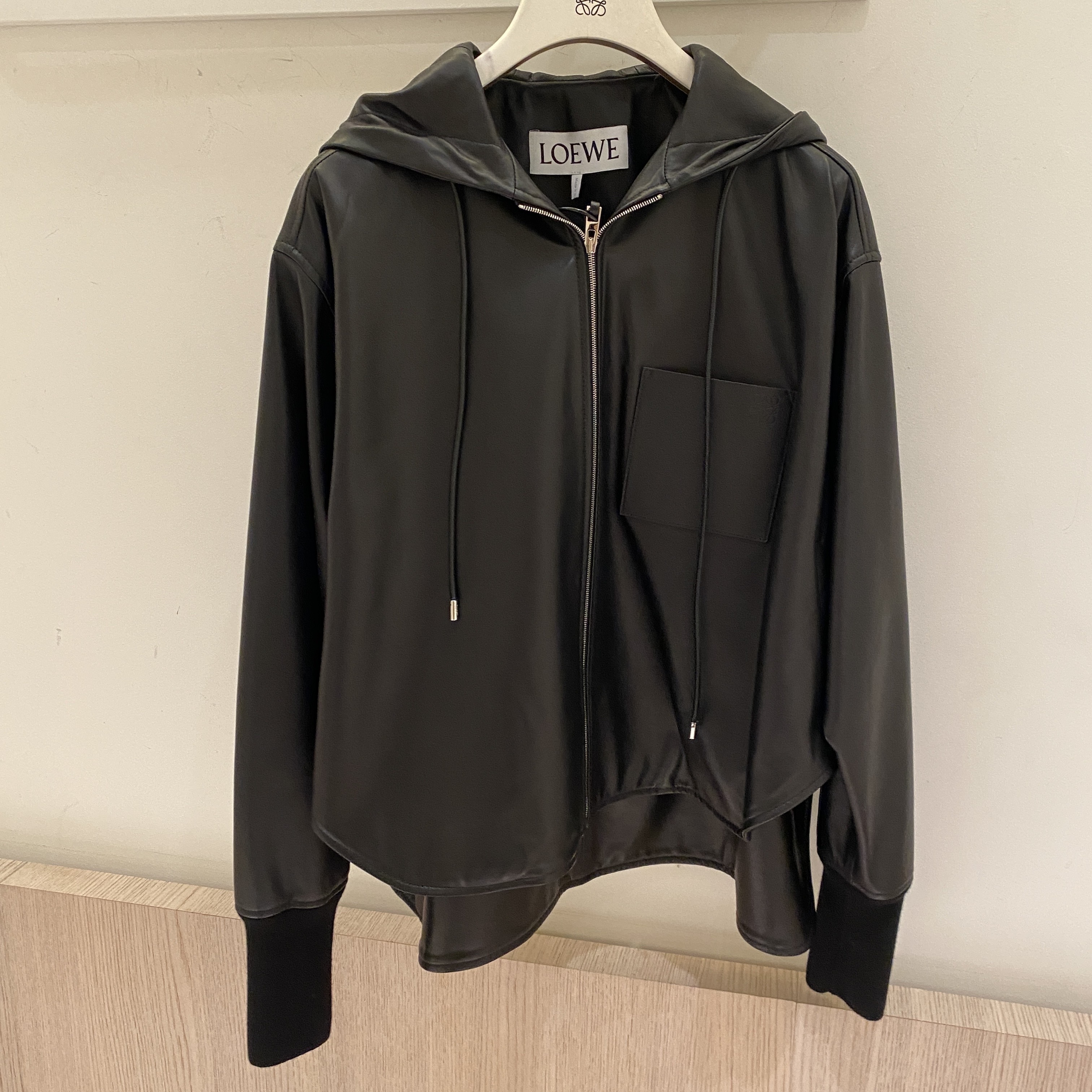 LOEWE  |Draped hoodie in nappa lambskin