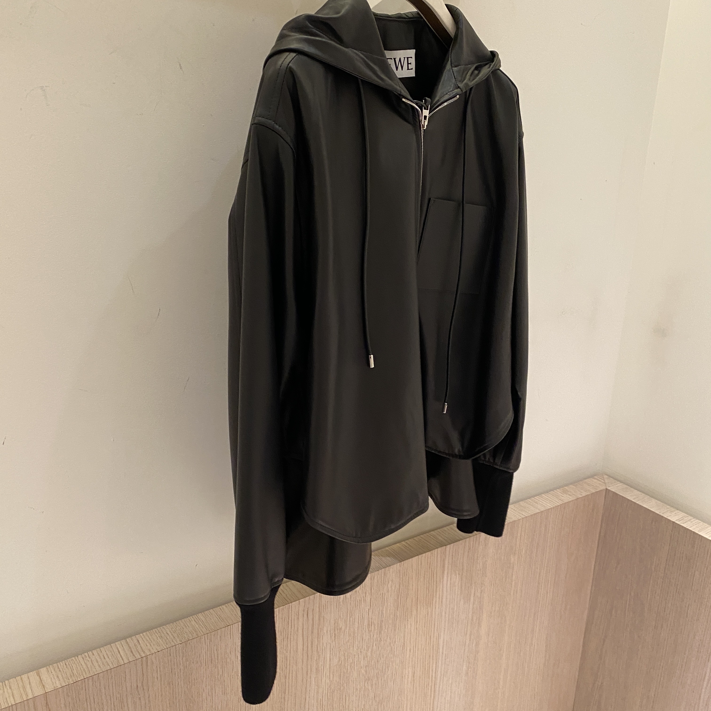 LOEWE  |Draped hoodie in nappa lambskin