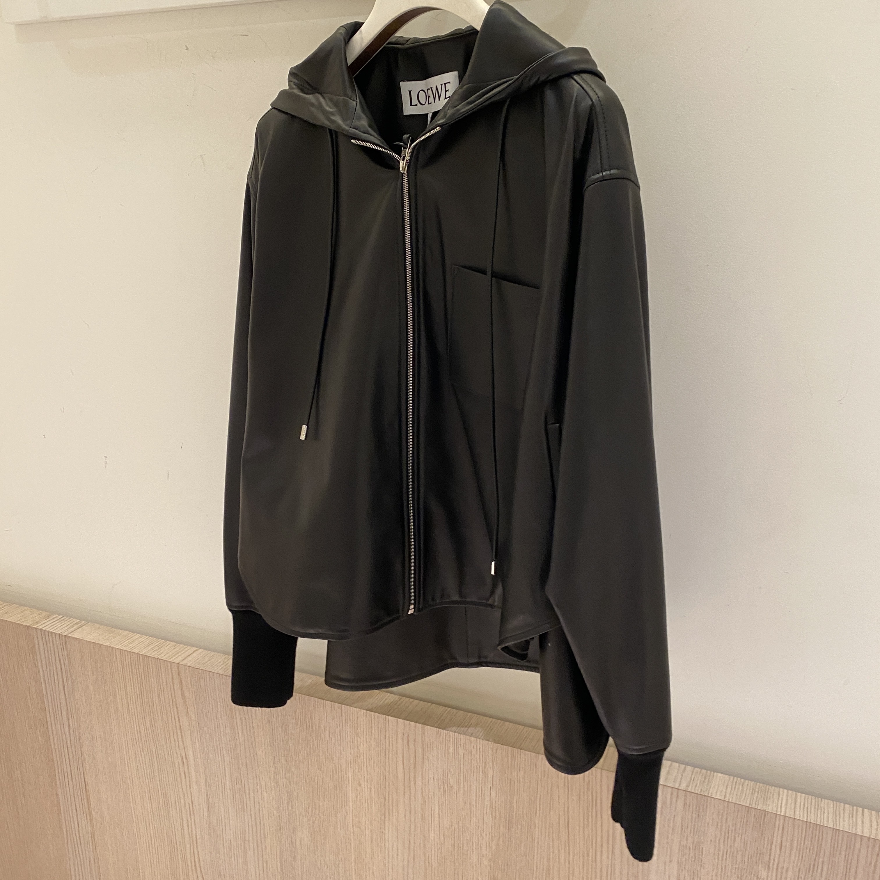 LOEWE  |Draped hoodie in nappa lambskin