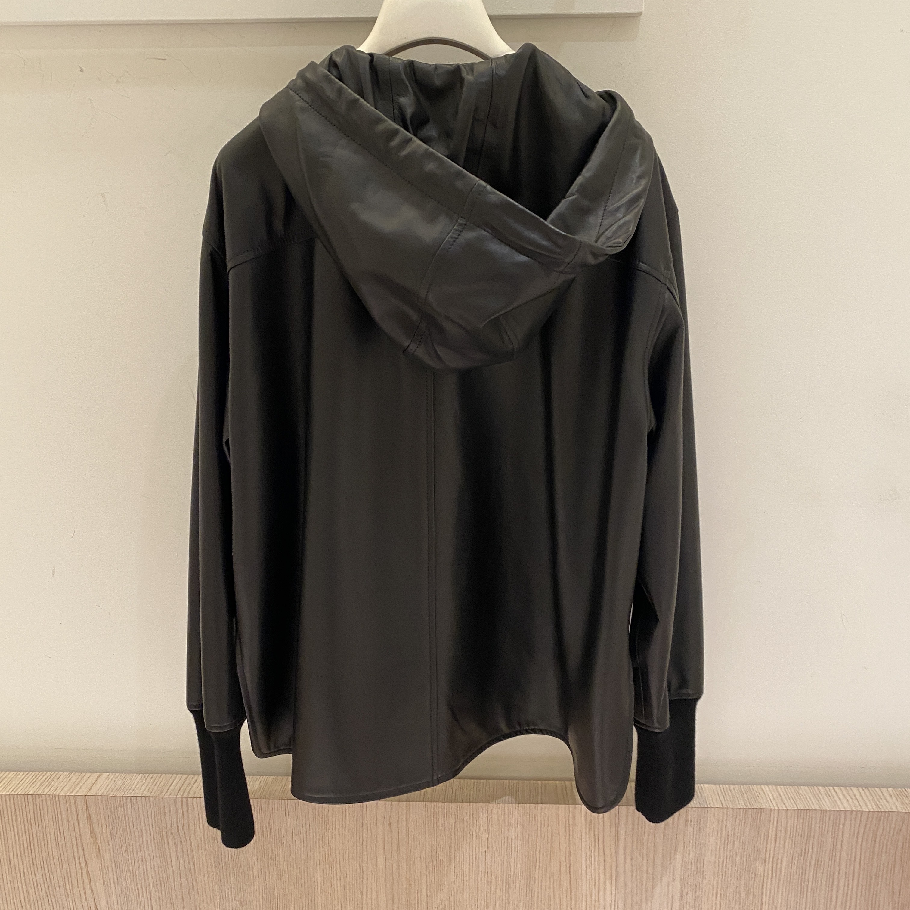 LOEWE  |Draped hoodie in nappa lambskin