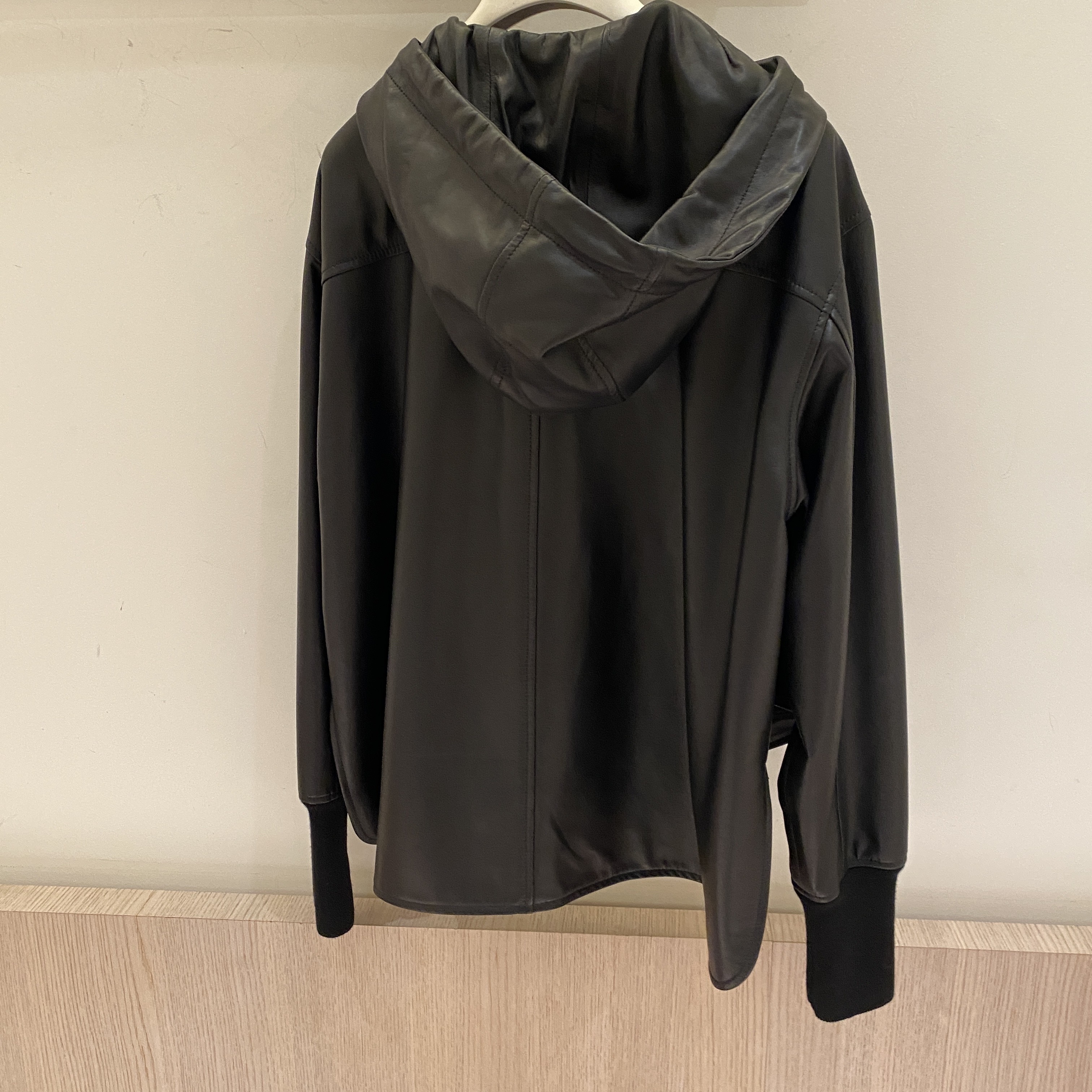 LOEWE  |Draped hoodie in nappa lambskin