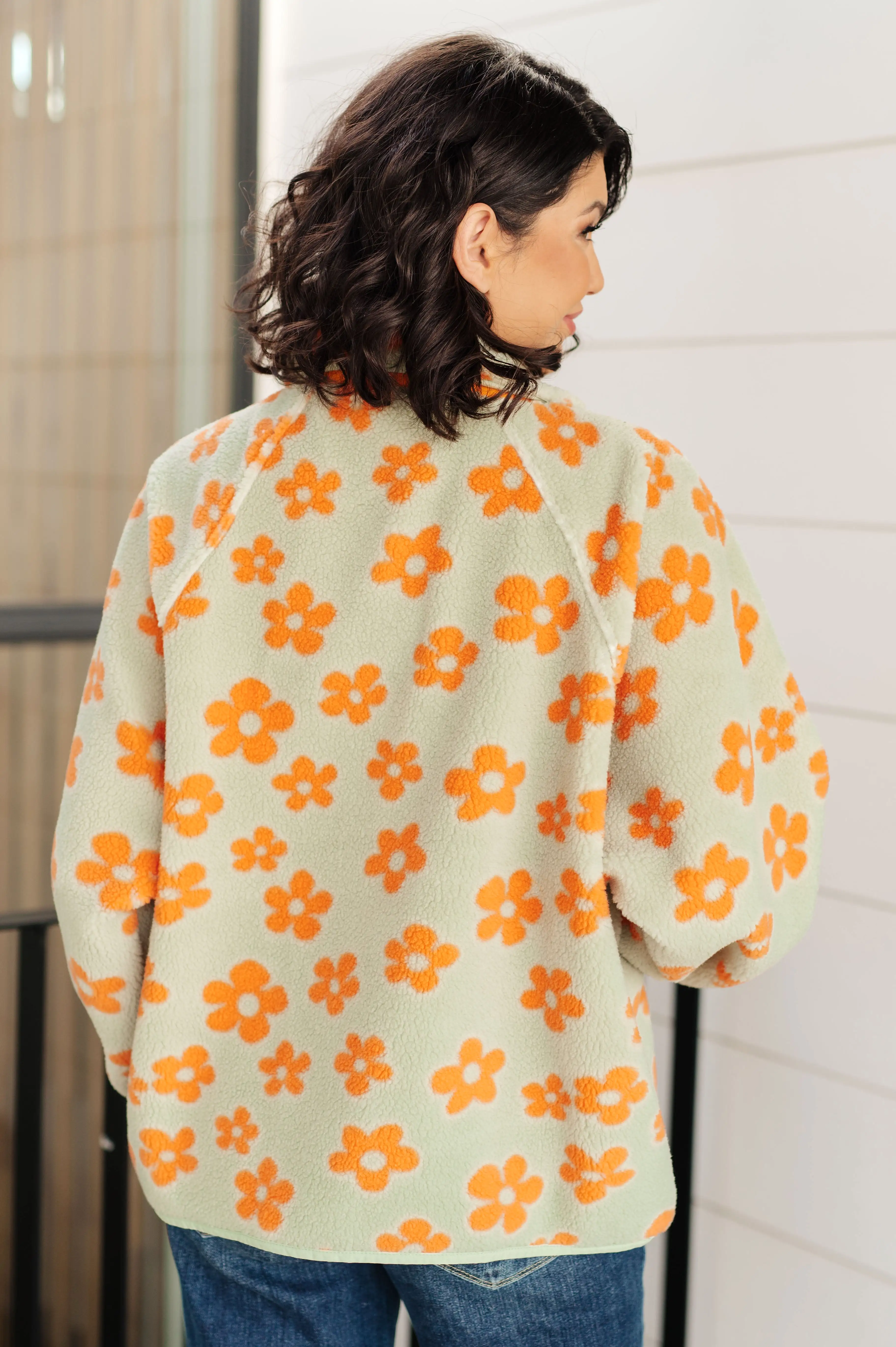 Love It Don't Leave It Floral Fleece Jacket