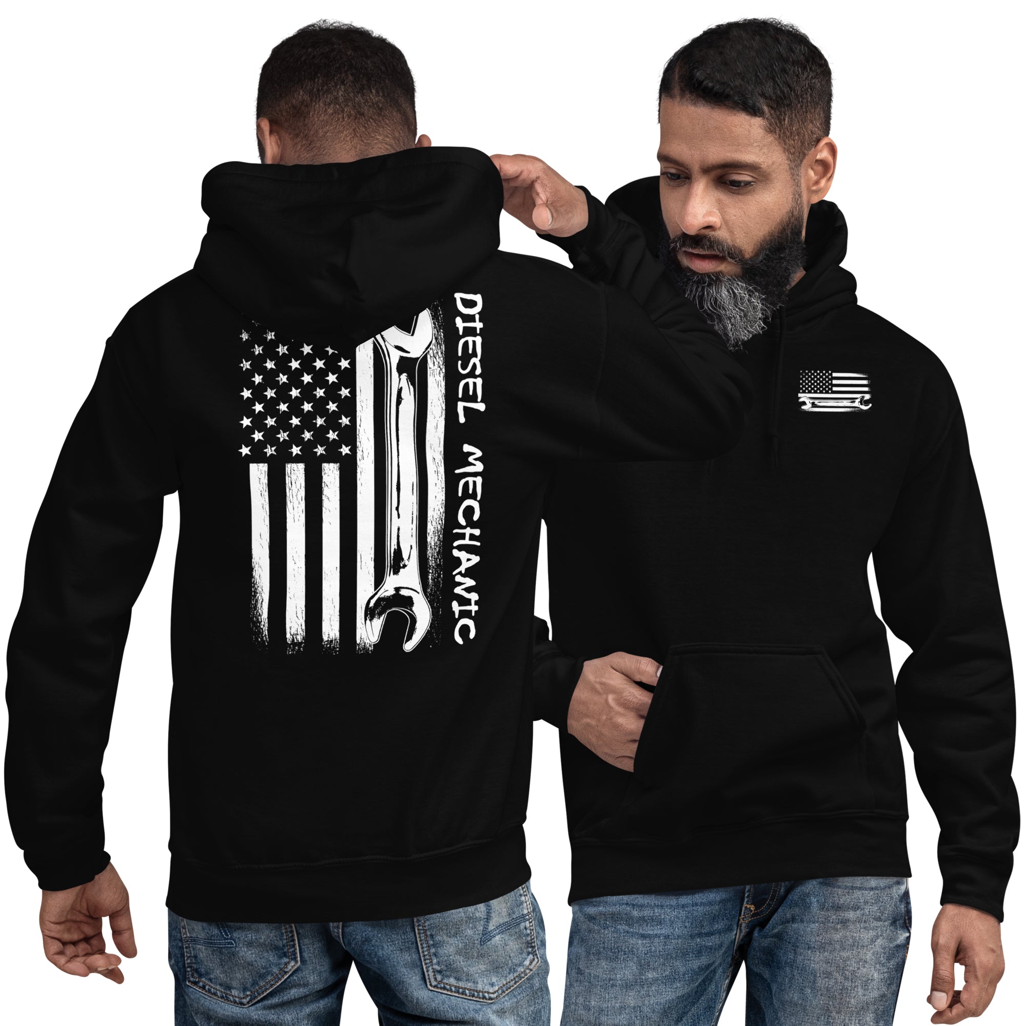 Mechanic American Flag Hoodie Sweatshirt