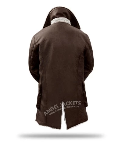 Men's Distressed Dark Brown Bane Sherpa Coat — Fall & Winter Coat