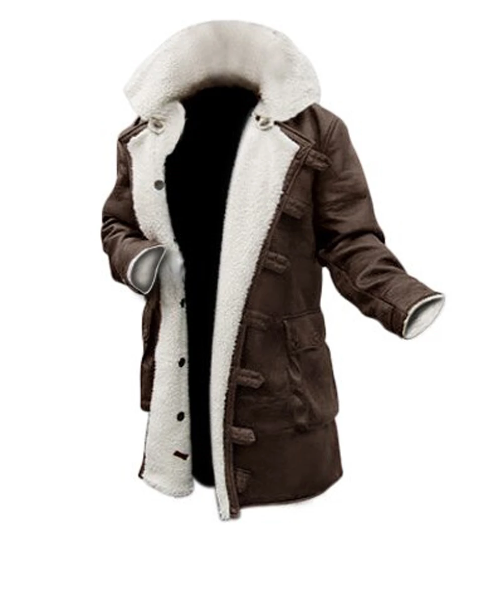 Men's Distressed Dark Brown Bane Sherpa Coat — Fall & Winter Coat