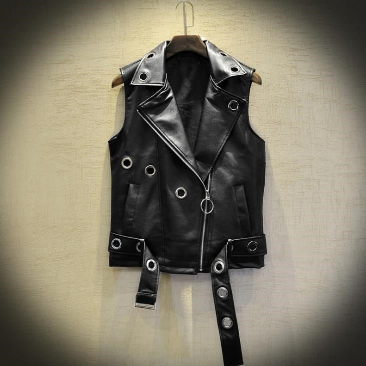 Men's Punk Style Polyester Slim Locomotive Outerwear Vest Waistcoat