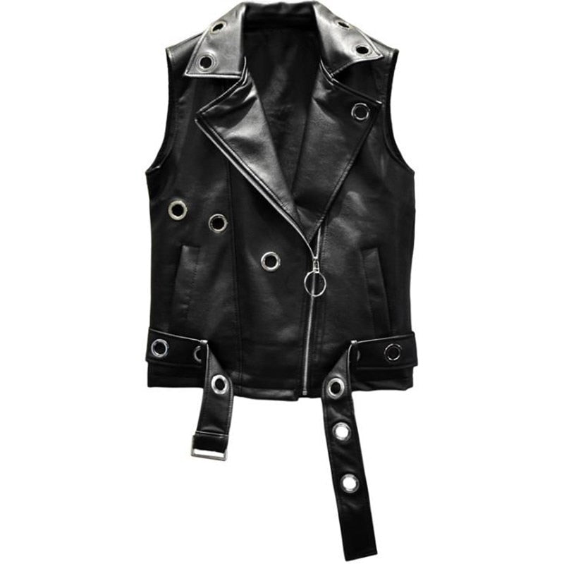 Men's Punk Style Polyester Slim Locomotive Outerwear Vest Waistcoat