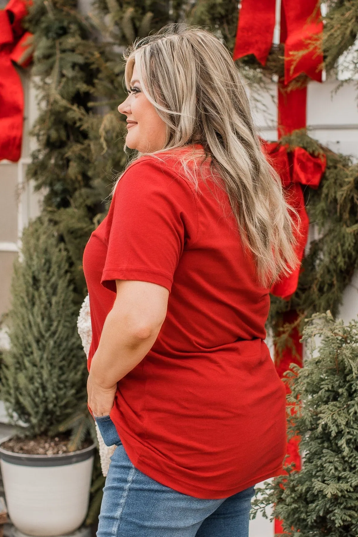 Merry Graphic Tee- Red