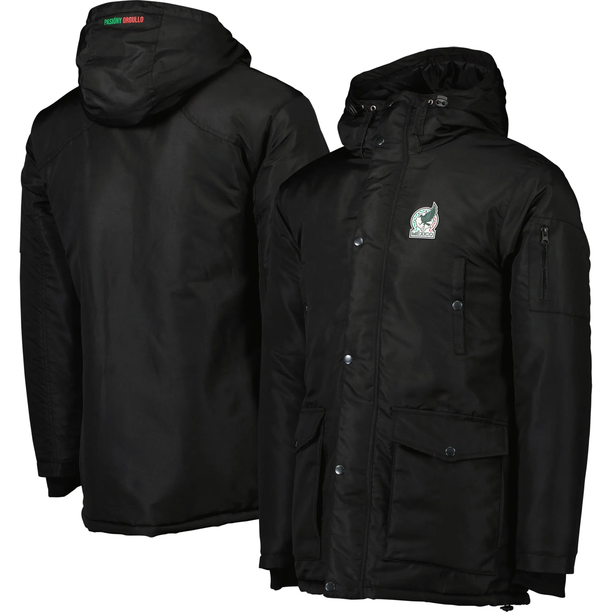 Mexico National Team Black Casual Parka Full-Zip Hoodie