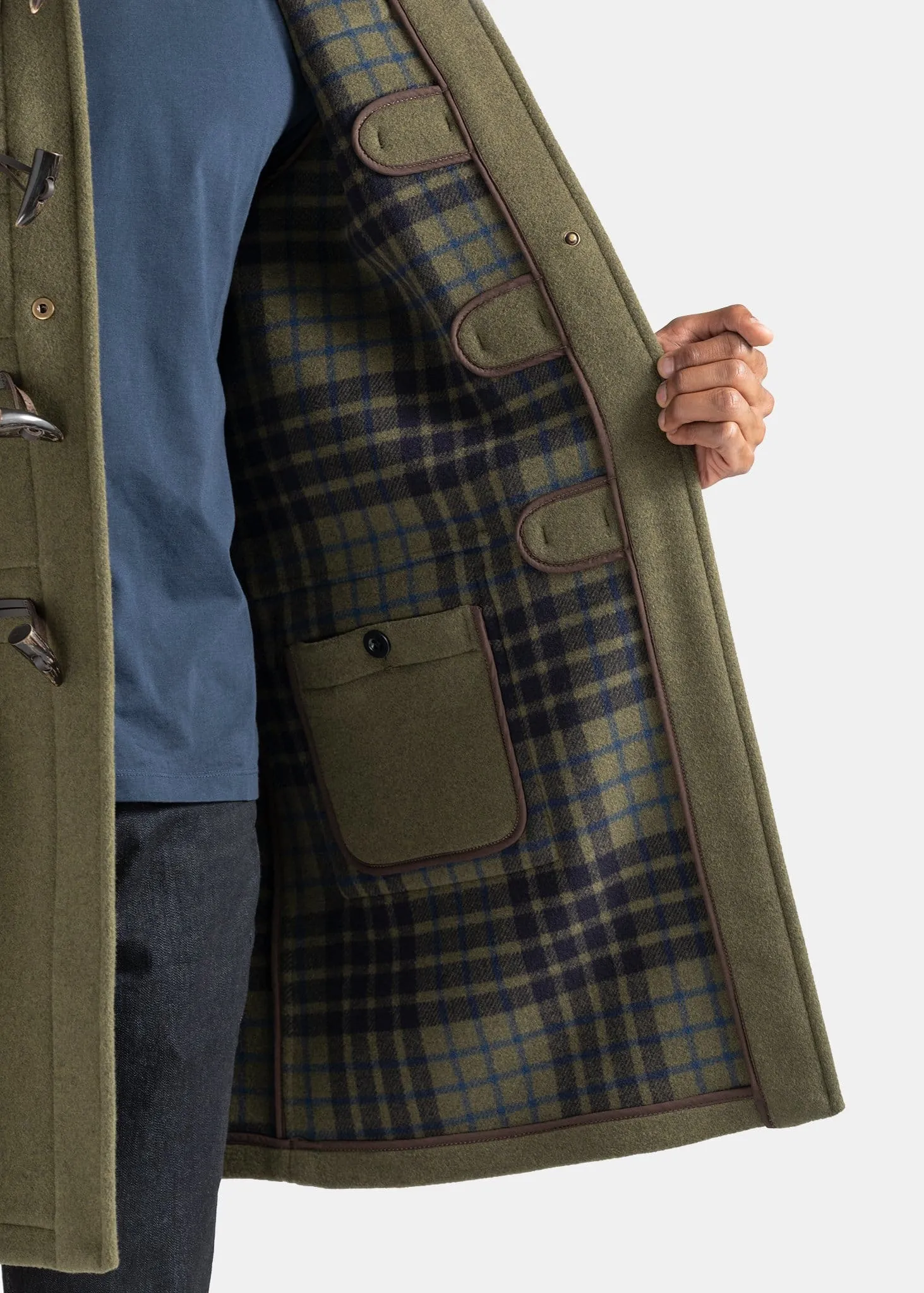 Morris Duffle Coat Loden Check