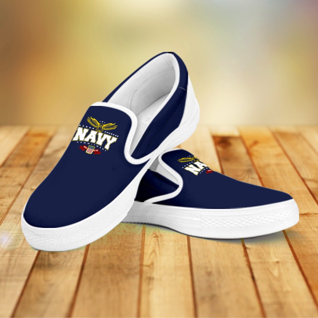 Navy Slip On Shoes