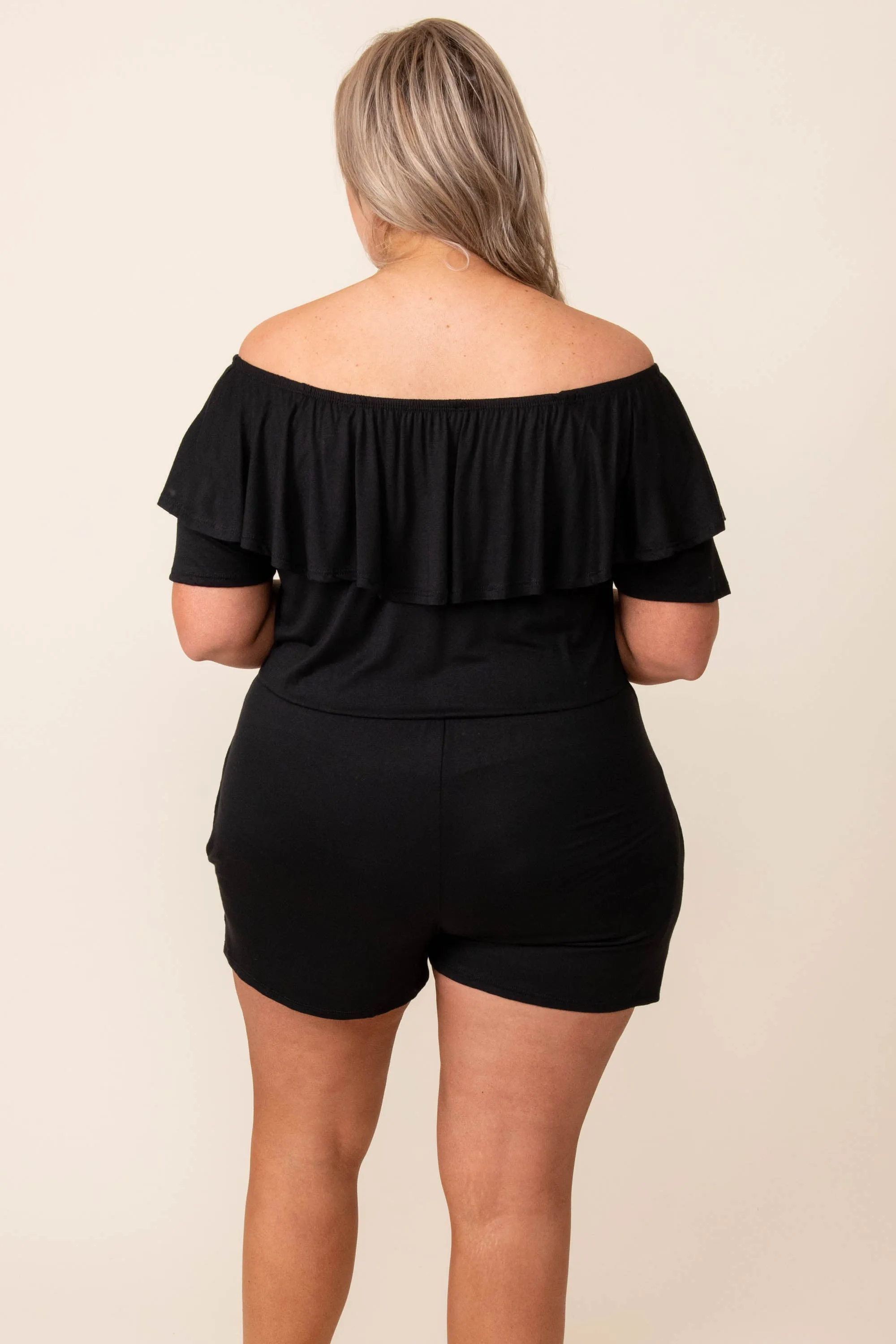 Never Really Over Romper, Black