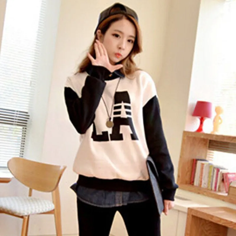 New Women Sweatshirts Pullover Jumper Crew Neck LA Printed Long Sleeve Tops NewSM6