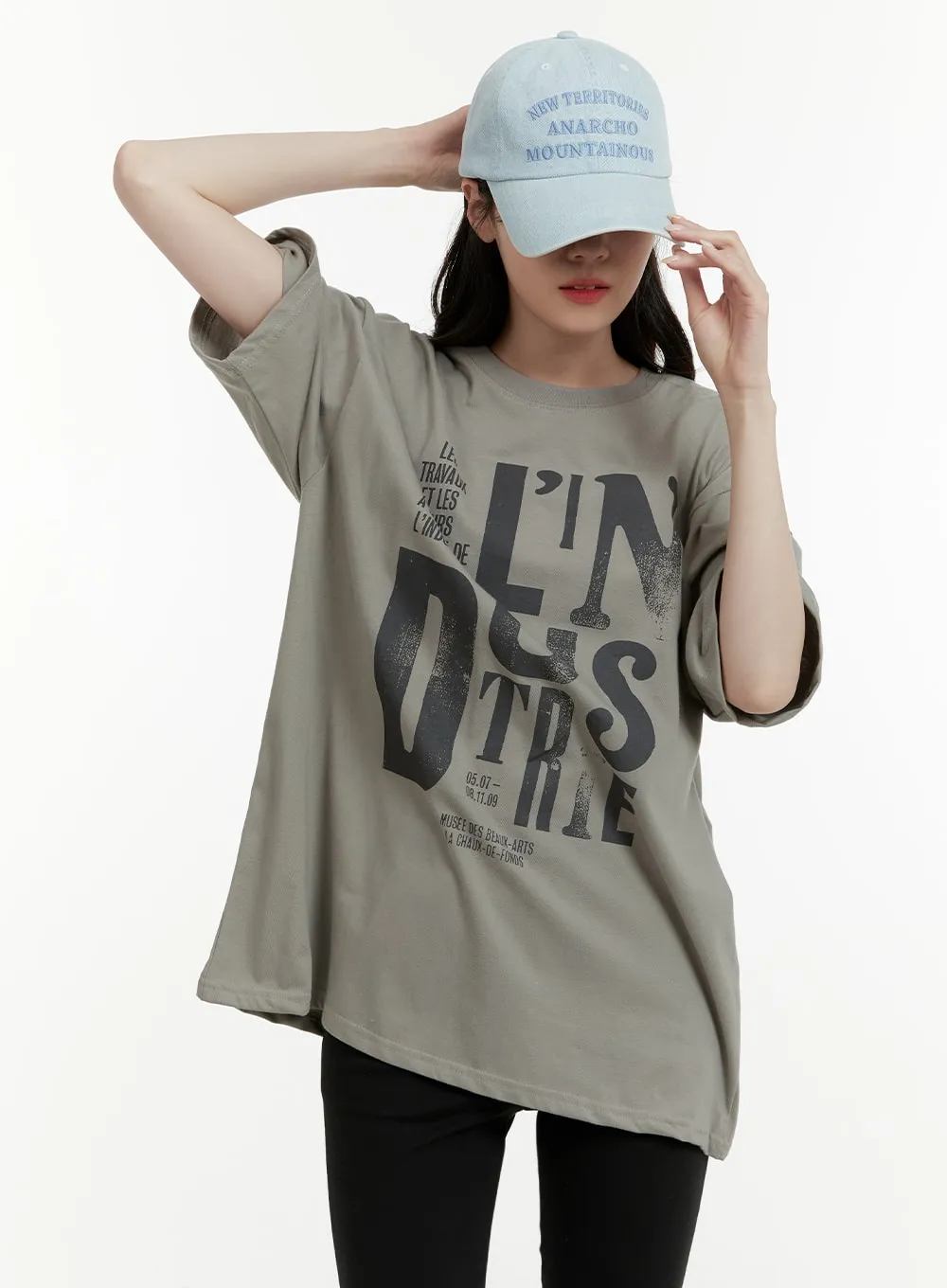 Oversized Cotton Graphic Tee OA405