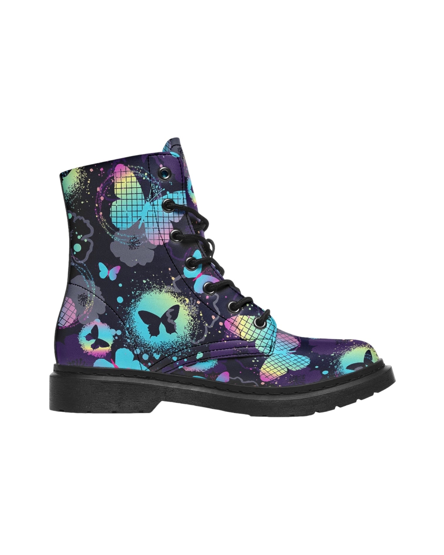 Painted Butterflies Combat Festival Boots