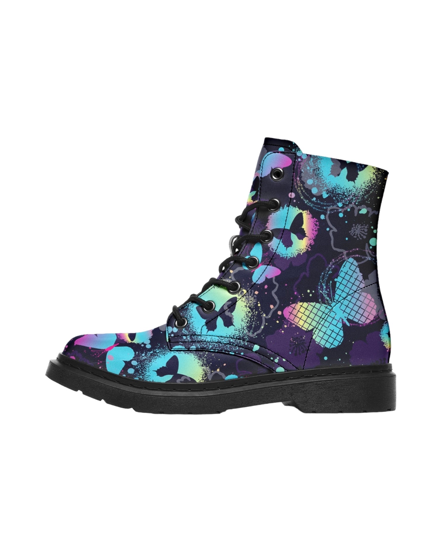 Painted Butterflies Combat Festival Boots