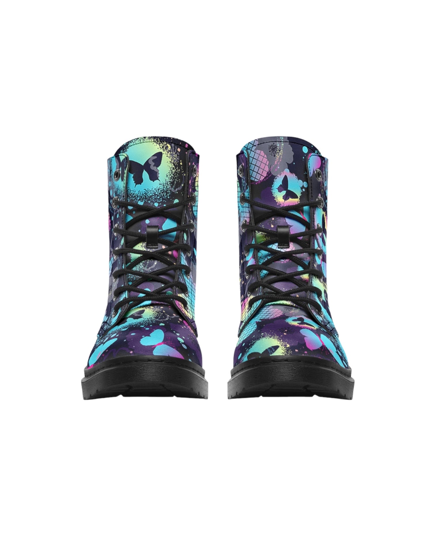 Painted Butterflies Combat Festival Boots