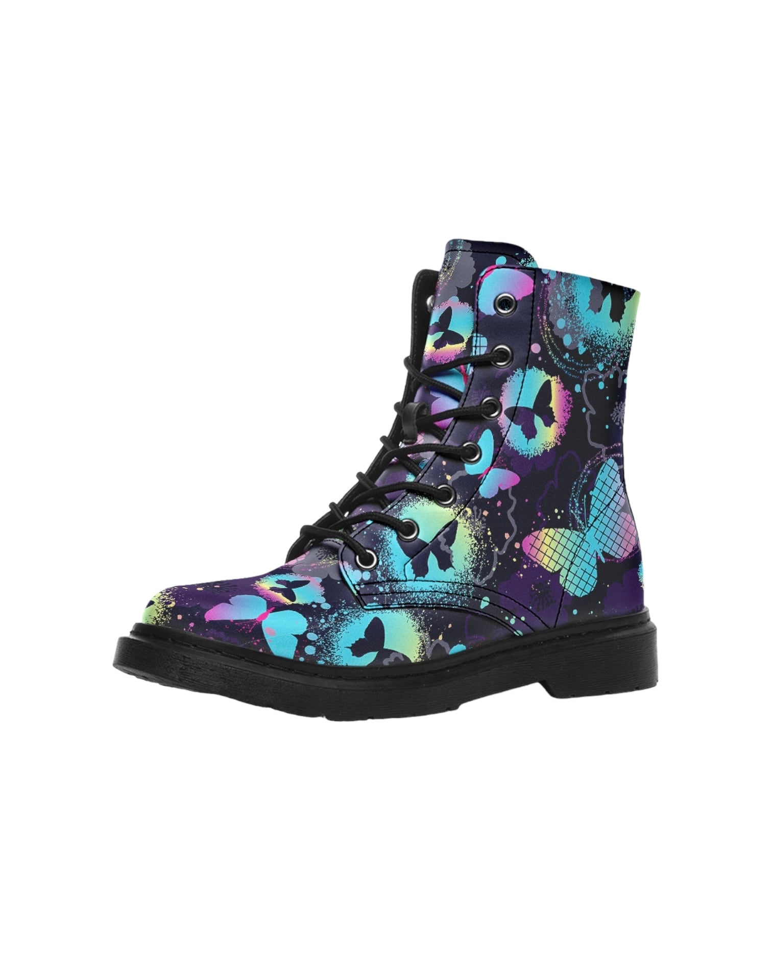 Painted Butterflies Combat Festival Boots