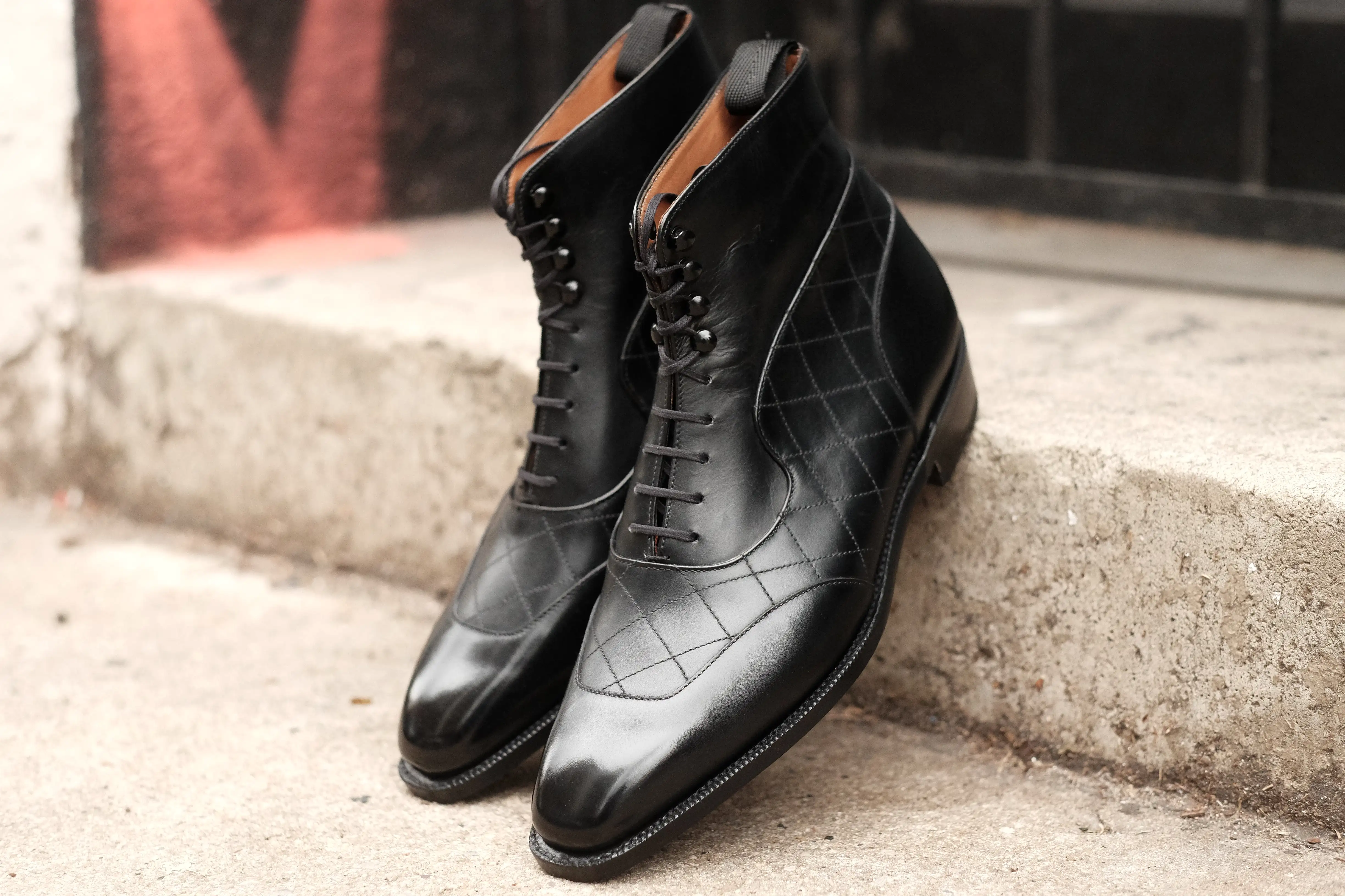 Pinehurst - MTO - Black Calf / Quilted Black Calf  - LPB Last - Single Leather Sole