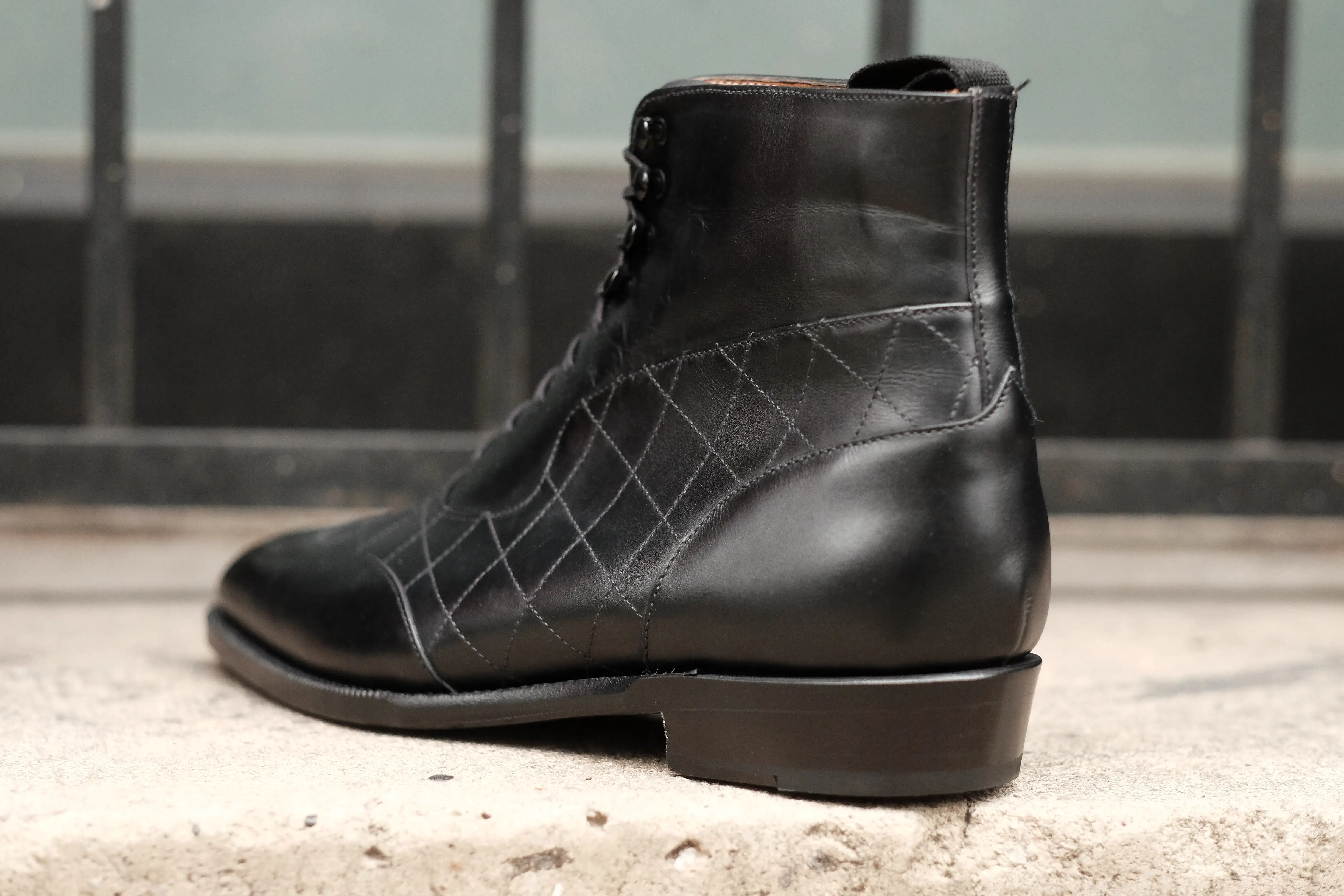 Pinehurst - MTO - Black Calf / Quilted Black Calf  - LPB Last - Single Leather Sole